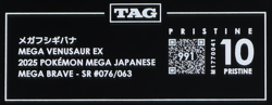 2025 Pokemon Mega Brave Japanese 076/063 Mega Venusaur EX SR TAG 10 Pristine 991 - Image 3
