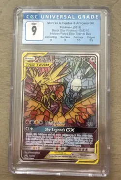 2019 Pokemon Black Star Promo Moltres Zapdos Articuno GX CGC 9 Mint - Image 1