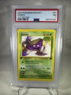 2000 Pokemon 1st Edition Team Rocket Grimer 57/82 PSA 7 NM! - Revised Artwork - Image 1