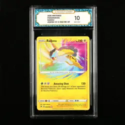 TQG 10 GEM MINT 2020 Pokemon ENG Raikou #SWSH-VV D 050/185 AR - Image 1
