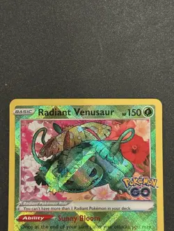 Pokemon TCG Radiant Venusaur Pokemon GO 004/078 Holo Radiant Rare - Image 2