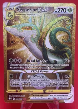Serperior VSTAR 210/195 NM Gold Secret Rare - Silver Tempest Pokemon TCG - Image 1