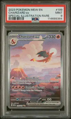 2023 Pokemon Mew EN-151 Special Illustration Rare #199 Charizard EX PSA 9 - Image 1
