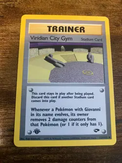 VIRIDIAN CITY GYM - 1st Edition Gym Challenge - 123/132 - Uncommon - Pokemon - Image 1
