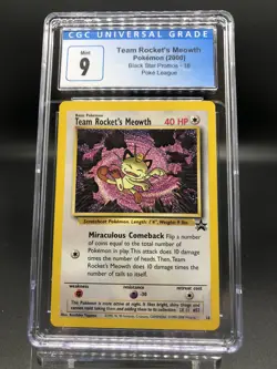 2000 Pokemon Black Star Promo Team Rocket's Meowth 18 CGC 9 PSA BGS - Image 1