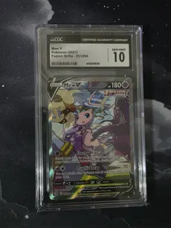 2021 Pokemon Mew V 251/264 Fusion Strike Holo Ultra Rare CGC 10 GEM MINT - Image 1