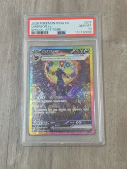 Umbreon ex SAR 217/187 2024 Pokemon KO sv8a Alt Art PSA 10 - Image 3