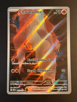 CHARMANDER 168/165 ILLUSTRATION RARE POKEMON 151 NM - Image 1