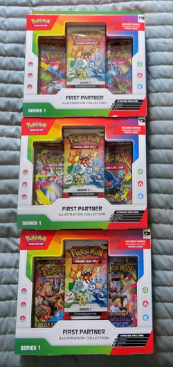 Pokemon First Partner Series 1 Illustration Collection Box LOT OF 3 HOT!!!!! - Image 1