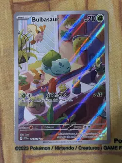 Pokemon Bulbasaur 143/142 SV07: Stellar Crown Illustration Rare Full Art Holo NM - Image 1