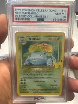2021 Pokemon Celebrations Venusaur Classic Collection Holo Rare #15/102 PSA 10 - Image 1