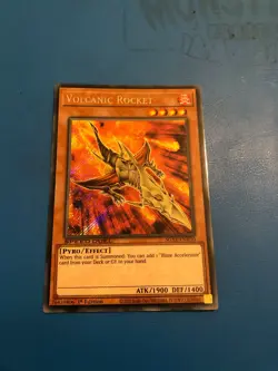 YUGIOH Secret Rare Volcanic Rocket SGX1-ENH10 1st Edition - Image 1