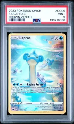 PSA 9 - LAPRAS GG05/GG70 GALARIAN GALLERY HOLO CROWN ZENITH POKEMON TCG - Image 1