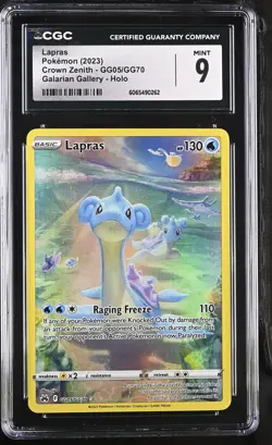 LAPRAS GG05/GG70 GALARIAN GALLERY HOLO CROWN ZENITH POKEMON CGC 9 MINT - Image 1