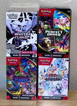 Pokemon Booster Bundle Lot Prismatic Evolutions, White Flare, Perfect,Phantasmal - Image 5
