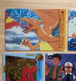 Pokemon Vending Sticker Cards Holo Prism Vintage Lot Of 8 Charizard Misty + More - Image 3