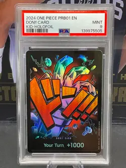 2024 One Piece PRB-01 English DON!! Card Kid - HoloFoil PSA 9 MINT - Image 1