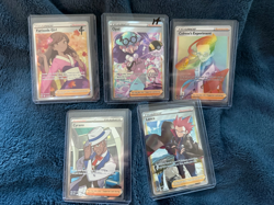 Pokemon TCG 5 Card Full Art Trainer Lot Lance Mixed Sets - Image 1