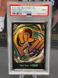2024 One Piece PRB-01 English DON!! Card Crocodile - HoloFoil PSA 9 MINT - Image 1