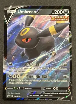 Umbreon V - SWSH203 - Pokemon Sword & Shield Promo Ultra Rare Holo Card NM - Image 1