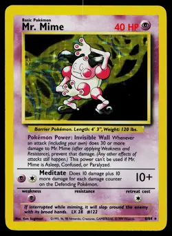 Pokemon Card - Mr. Mime Jungle No Symbol Error 6/64 Holo Rare - Image 1