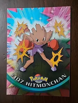 NM! Topps Pokemon - Hitmonlee #106 - Topps Series 2 - Silver Foil - Blue Logo - Image 1