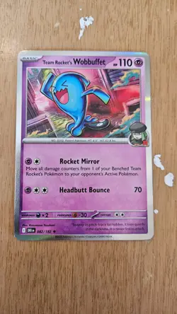 Team Rocket's Wobbuffet 82/182 Holographic Pokemon Card - Image 2
