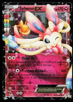 Sylveon EX RC21/RC32 Holo Rare Generations Pokemon Card small dent - Image 1