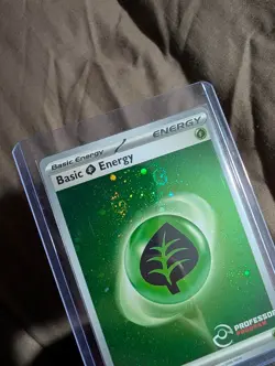 Pokemon Basic Grass Energy SVE 001 Professor Program 2023 Cosmos Holo 3 Swirls - Image 2