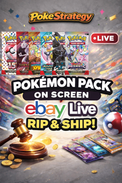 #093 - Pokemon Pack on screen -Ebay Live- Rip&Ship! - Image 1