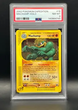 2002 Pokemon Expedition- Machamp 16/165 Holo Rare - PSA NM-MT 8- LOW POP VINTAGE - Image 2