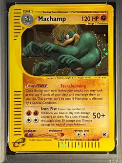 2002 Pokemon Expedition- Machamp 16/165 Holo Rare - PSA NM-MT 8- LOW POP VINTAGE - Image 4