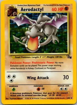 Aerodactyl 01/62 - Fossil Pokemon TCG Unlimited Holo LP - Image 1