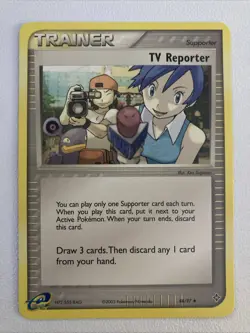 Vintage 2003 Pokemon TCG Trainer TV Reporter Uncommon ex Dragon 88/97 Sp Rare - Image 1