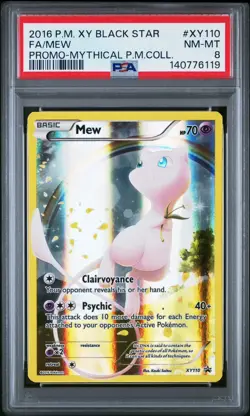Pokemon XY Black Star Promo XY110 Mew - Mythical Collection PSA 8 - Image 1