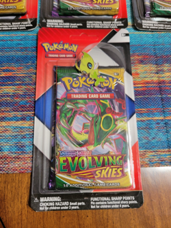 lot of 4 pokemon sword & shield evolving skies booster blister pin packs - Image 2