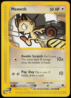 Meowth 121/165 MP Expedition Base Set Common Pokemon - Image 1