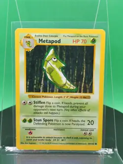 Metapod 54/102 Shadowless Base Set Common 1999 English Pokemon TCG WoTC - Image 1