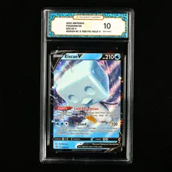 TQG 10 GEM MINT 2020 Pokemon ENG Eiscue V #SWSH-RC D 055/192 Holo V - Image 2