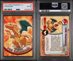 Topps 1999 Charizard Pokemon TV Rainbow Foil PSA 6 EX-MT - Image 2