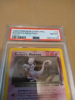 2000 POKEMON GYM CHALLENGE HOLO #14 ROCKET'S MEWTWO PSA 8 - Image 2