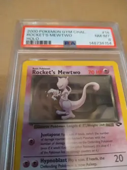 2000 POKEMON GYM CHALLENGE HOLO #14 ROCKET'S MEWTWO PSA 8 - Image 3