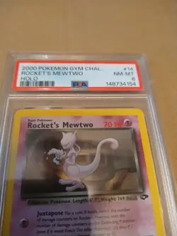 2000 POKEMON GYM CHALLENGE HOLO #14 ROCKET'S MEWTWO PSA 8 - Image 5