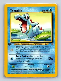 TOTODILE 81/111 C NEO GENESIS POKEMON 1ST EDITION MP - Image 1