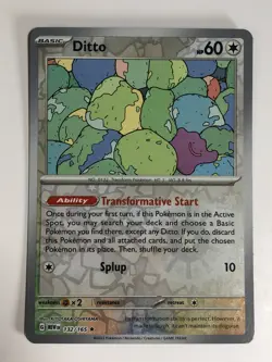 Pokemon TCG 151 Reverse Holographic Ditto 132/165 Near Mint - Image 1