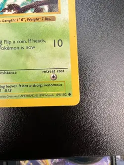 Pokemon Weedle 69/102 Base Set 1st Edition Gray Stamp Heavily Played HP - Image 4