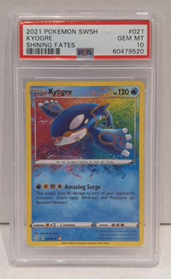 Pokemon- Kyogre- Holo Textured #021- Shining Fates 2021- PSA 10 - Image 1