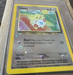 Pokemon Togepi 4/18 Southern Islands Promo Reverse Holo Swirl 2001 WotC LP - Image 3