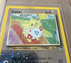 Pokemon Togepi 4/18 Southern Islands Promo Reverse Holo Swirl 2001 WotC LP - Image 4