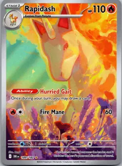 Rapidash 189/182 Illustration Rare Destined Rivals Pokemon Near Mint - Image 1